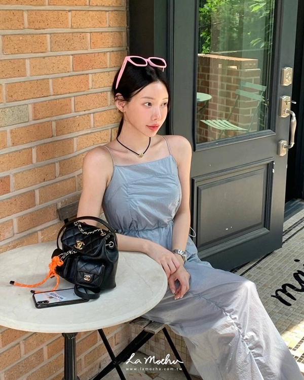 防曬澎感抓皺長洋裝